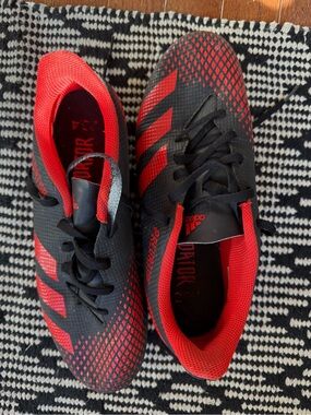 adidas predator Men’s Black and Red Athletic Soccer Shoes